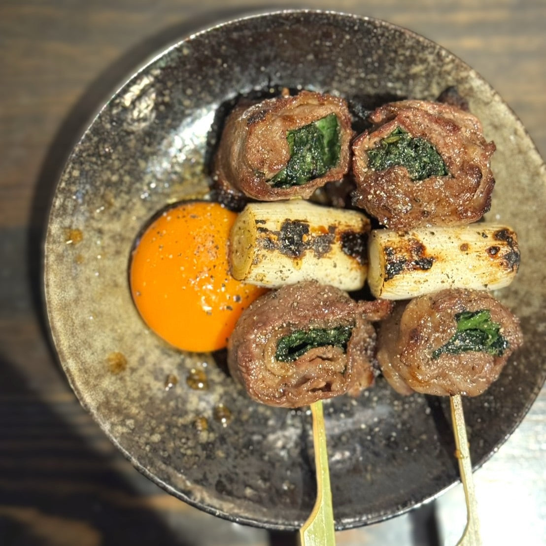 Garage 豊中駅南口店の牛すき焼きの串